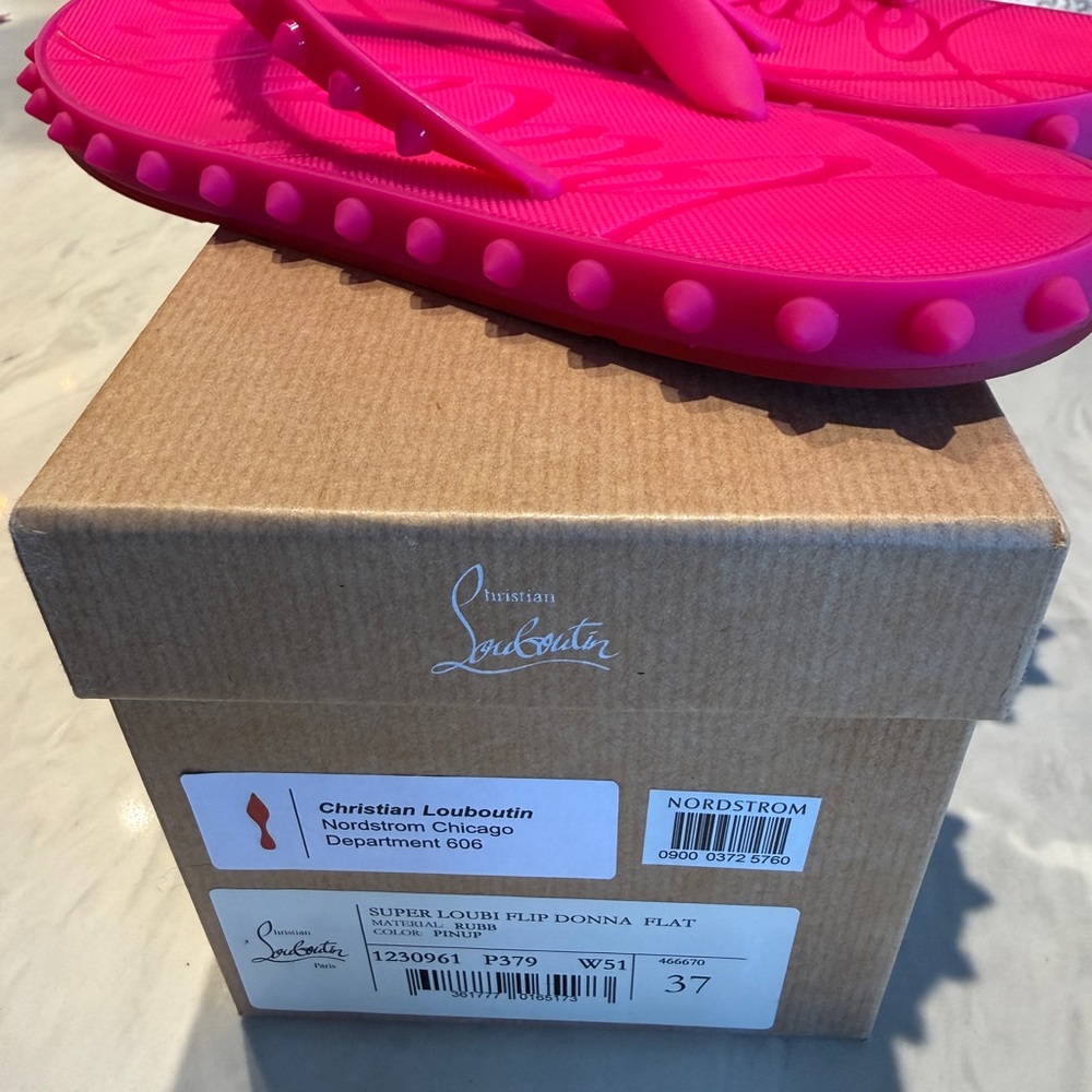 Christian Louboutin Pink Flip Flops